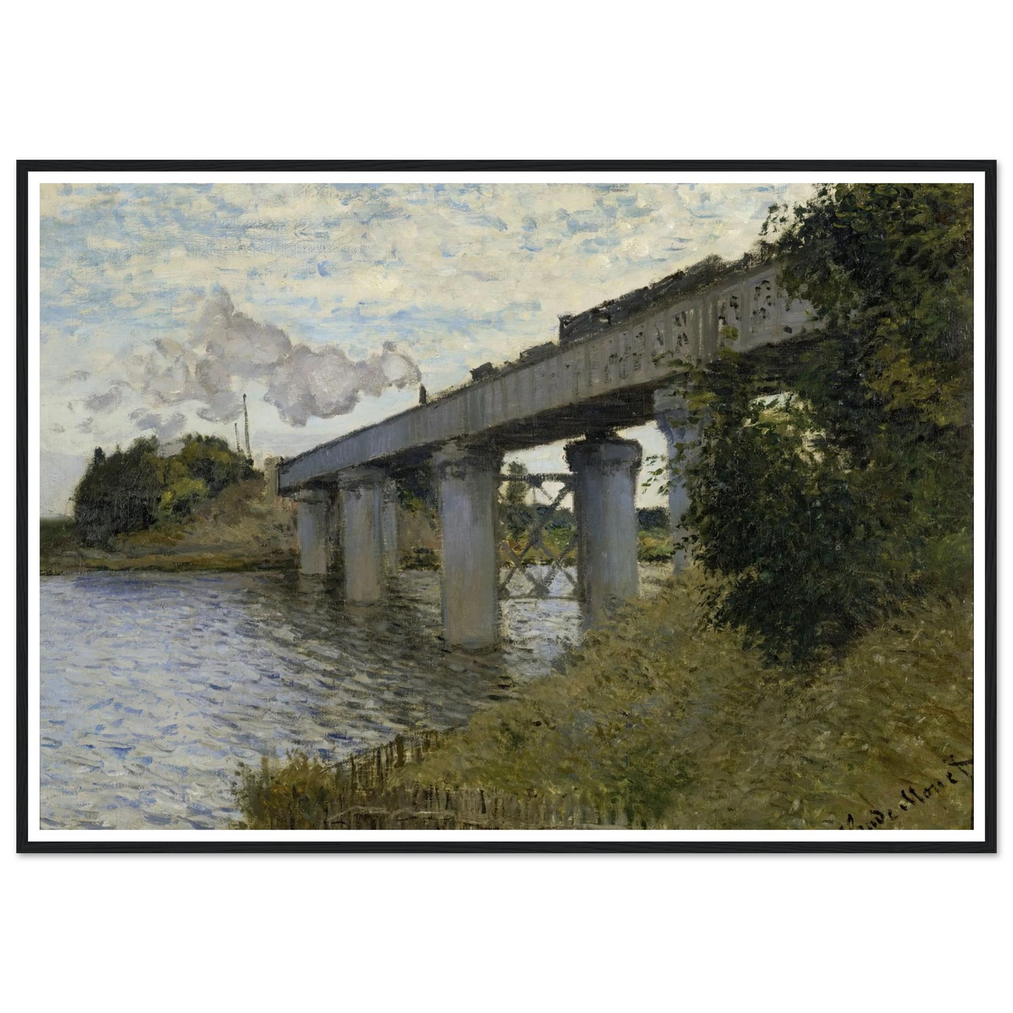 The Railroad bridge in Argenteuil (1873 - 1874) Art Print | Claude Monet-Quipham Collections