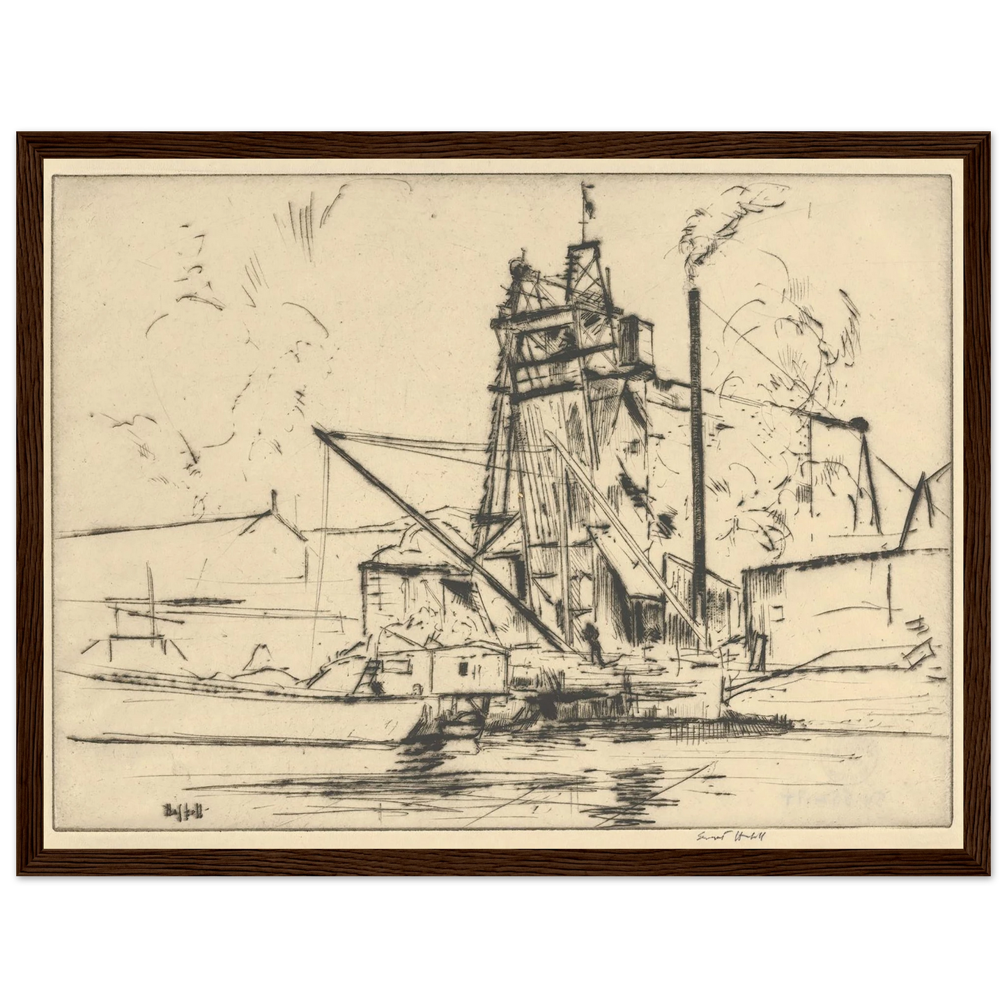 Bridgeport Docks (probably 1918) Art Print | Ernest Haskell-Quipham Collections