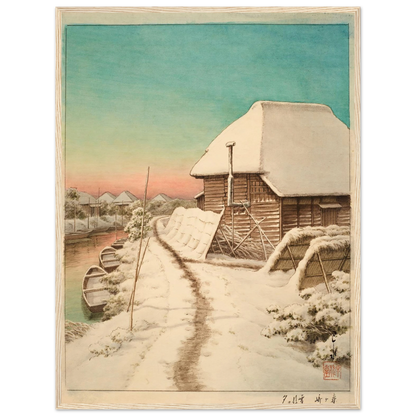 Morigasaki setsugo no yu (Evening after snow at Morigasaki) Art Print | Kawase Hasui-Quipham Collections