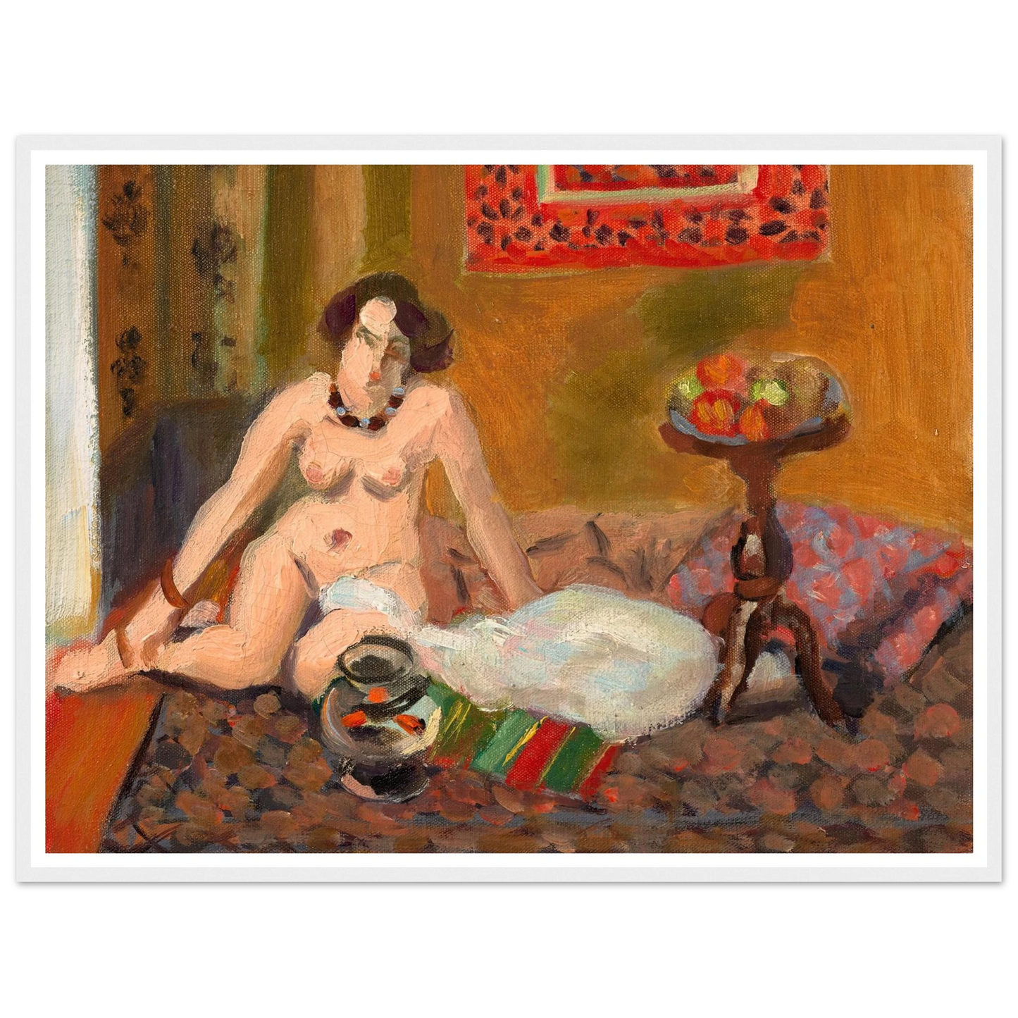 Nu accroupi près d’un aquarium (Nu aux poissons rouges) (1921-1922) Art Print | Henri Matisse-Quipham Collections