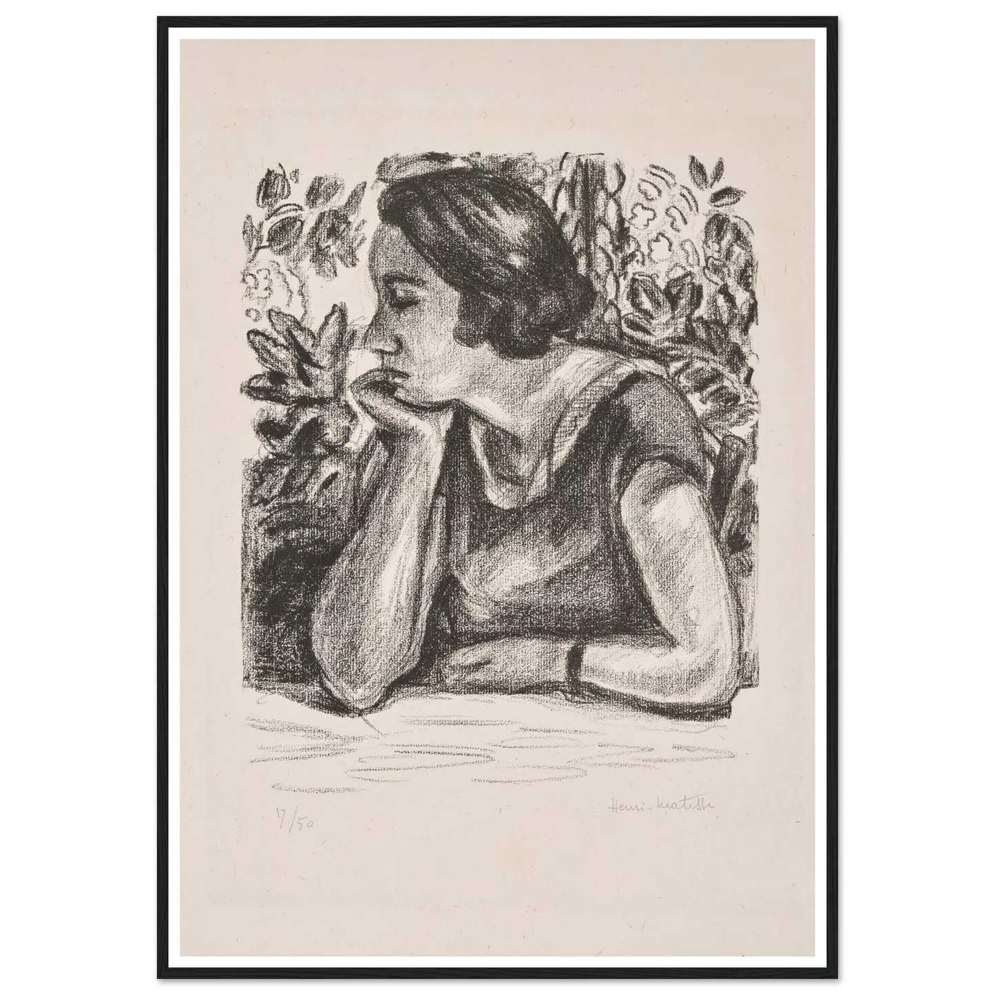 Visage de profil reposant sur un bras (1924) Art Print | Henri Matisse-Quipham Collections