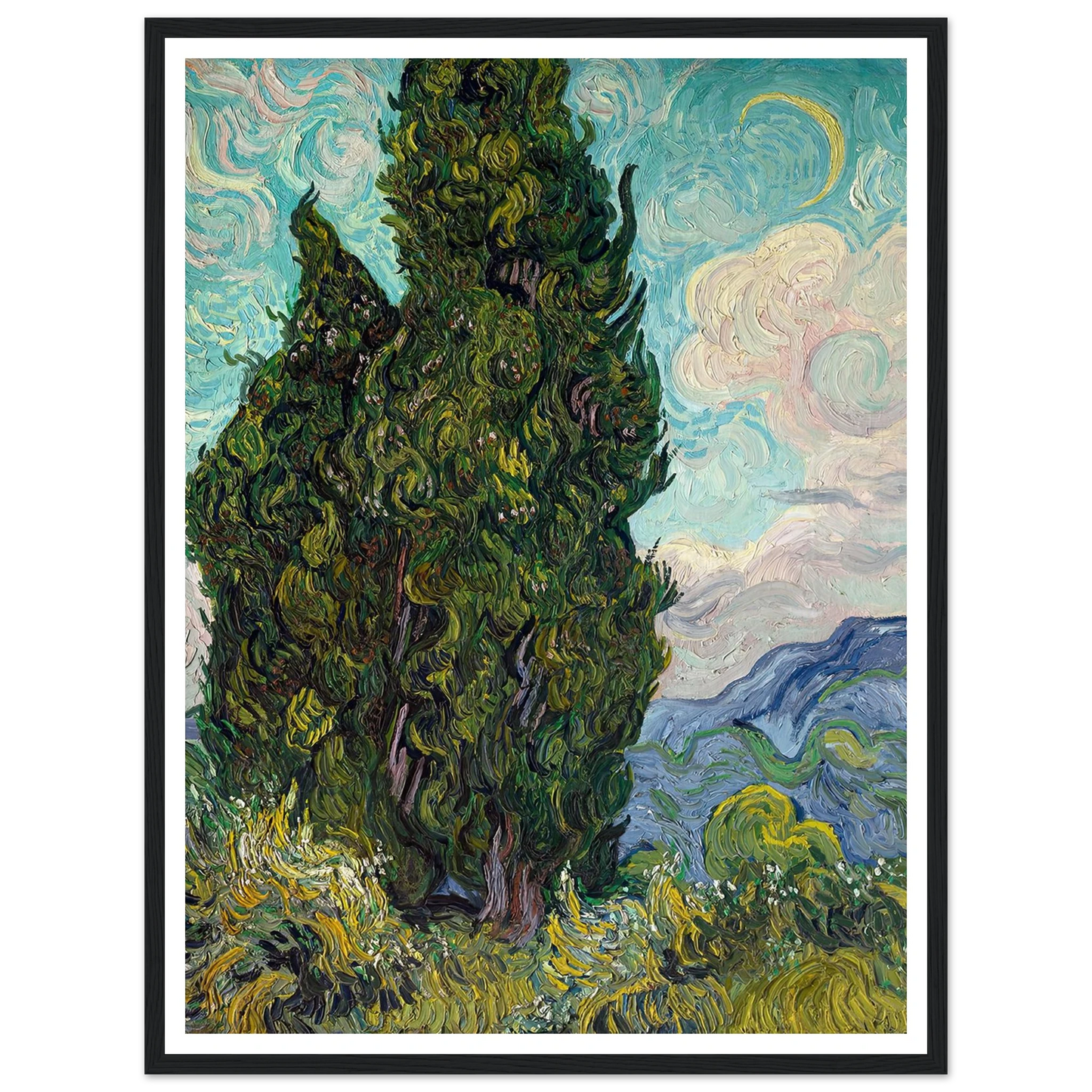 Cypresses (1889) Art Print | Vincent van Gogh-Quipham Collections