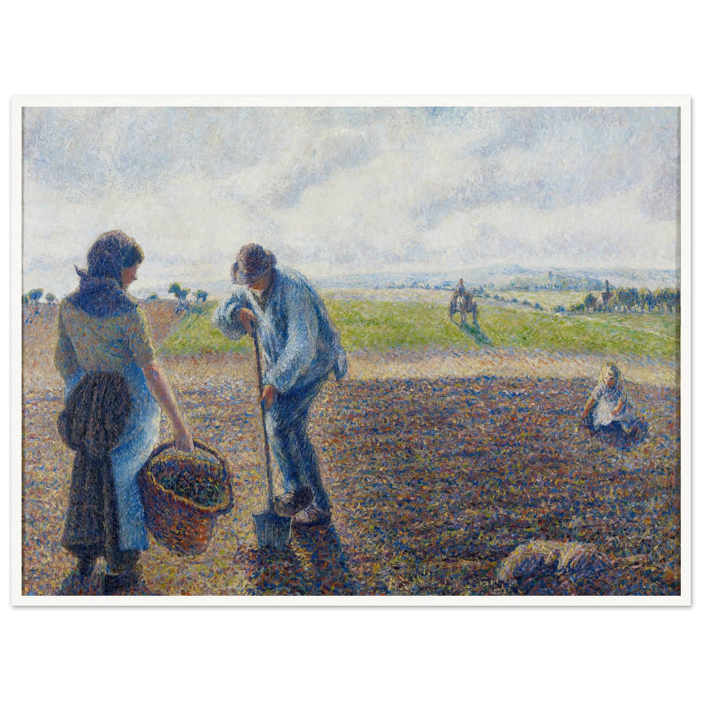 Paysans dans les champs, Éragny (Peasants in the Fields, Éragny) (1890) Art Print | Camille Pissarro-Quipham Collections