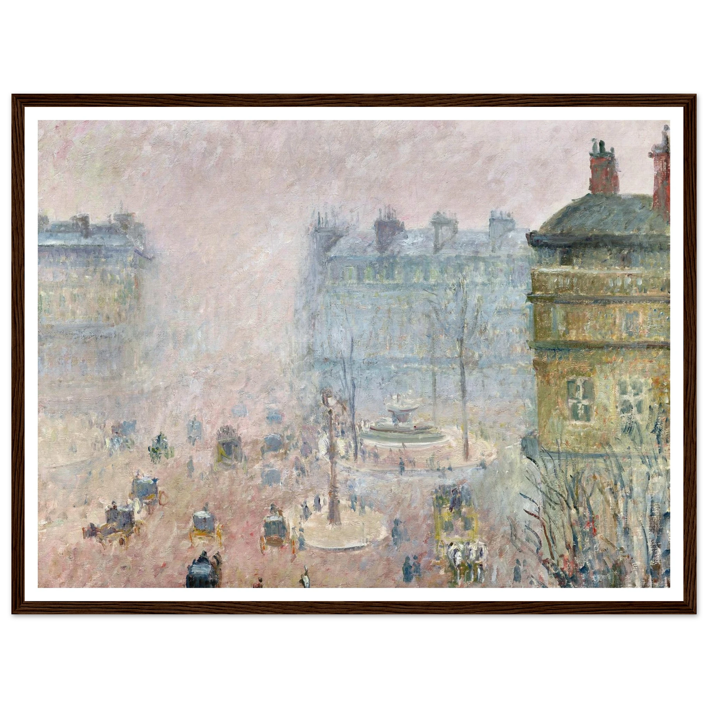 Place du Theatre Francais,Fog Effect (1897) Art Print | Camille Pissarro-Quipham Collections