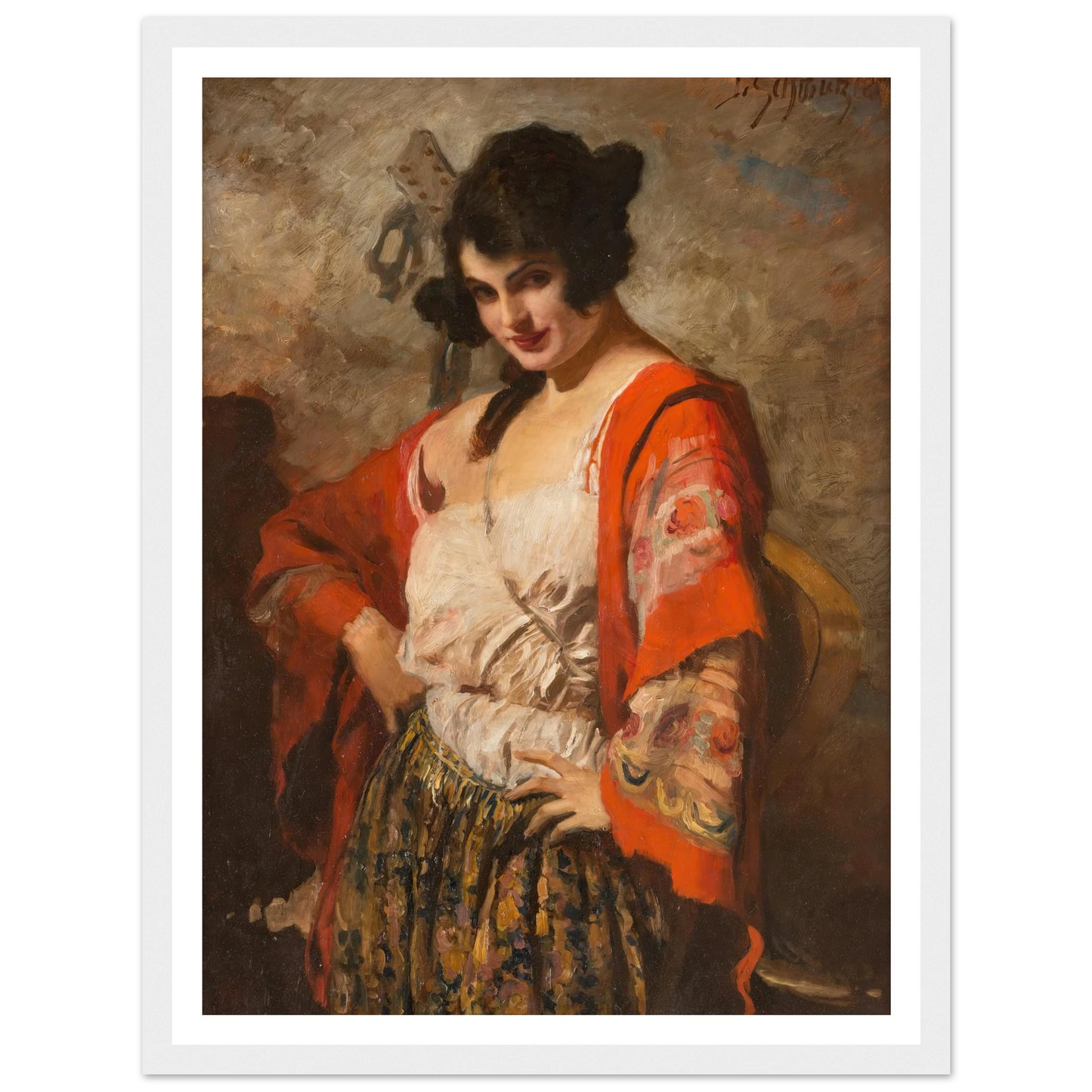 Spanish beauty with guitar Art Print | Leopold Schmutzler-Quipham Collections