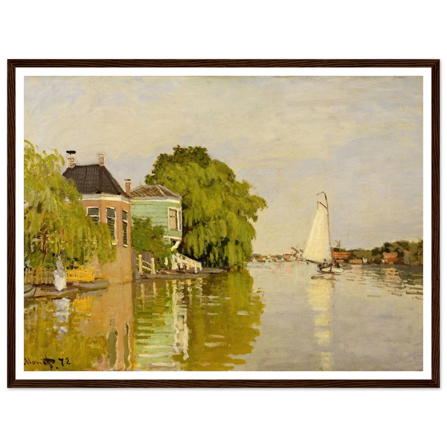 Houses on the Achterzaan (1871) Art Print | Claude Monet-Quipham Collections