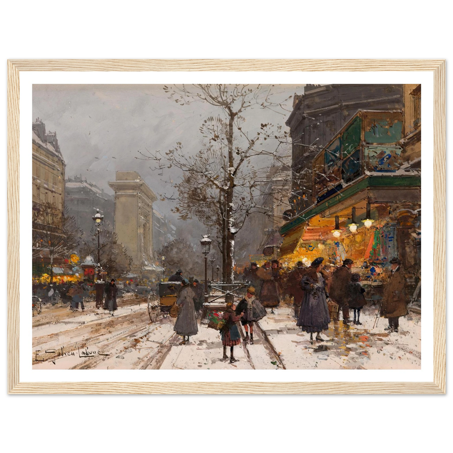 Boulevard Bonne – Nouvelle sous la neige Art Print | Eugene Galien Laloue-Quipham Collections