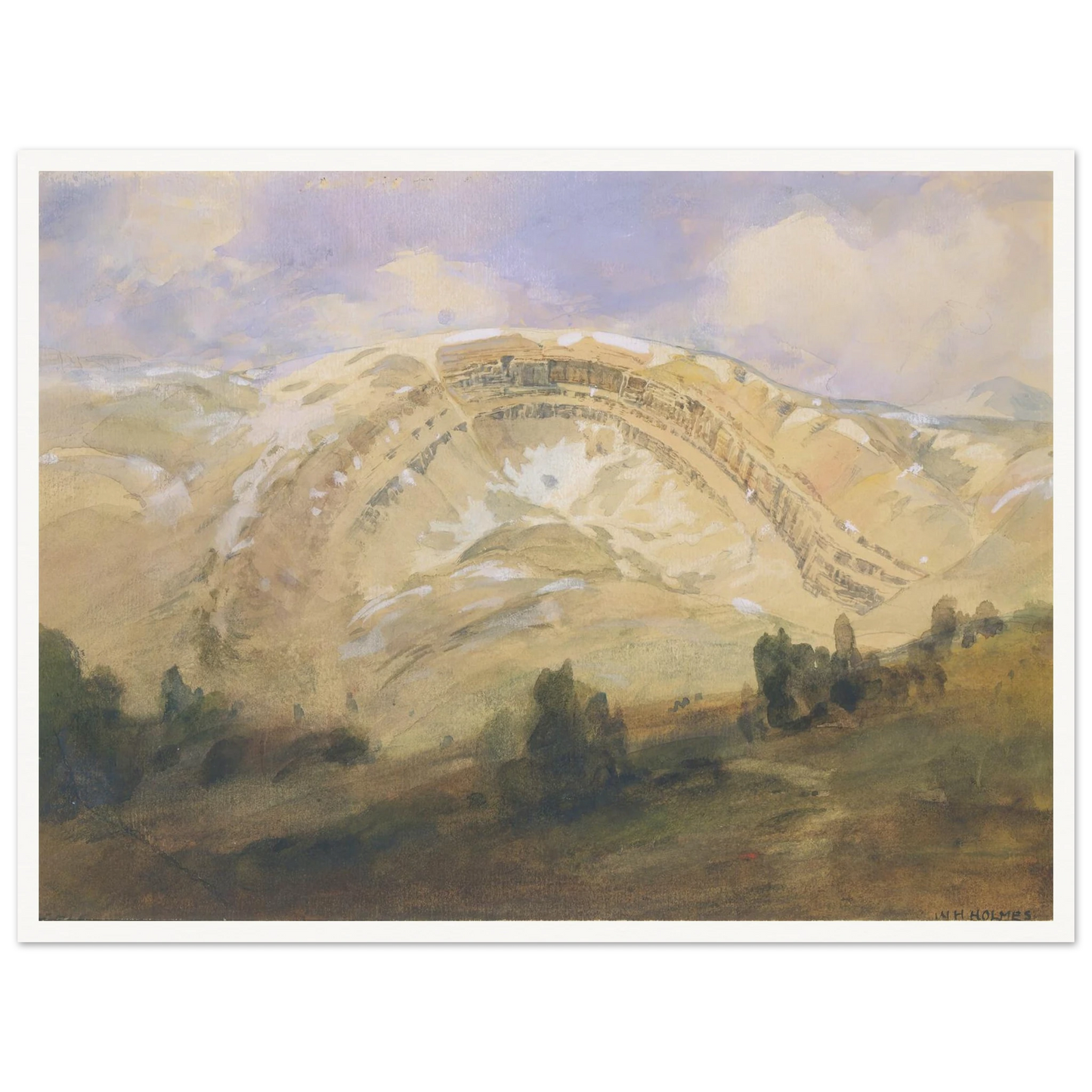 Folded Strata, A Great Geological Arch, Colorado (1874) Art Print | William Henry Holmes-Quipham Collections