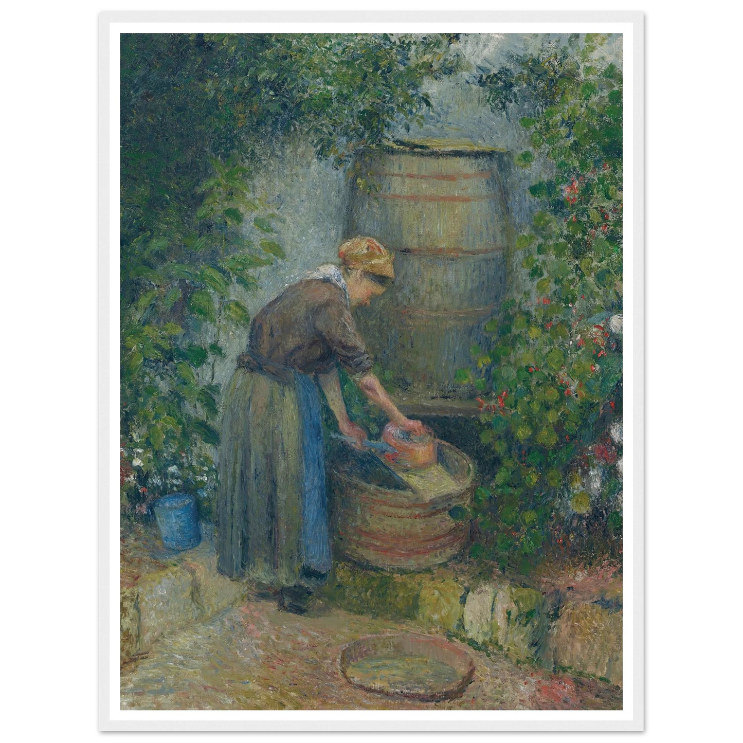 Femme lavant une casserole (1879) Art Print | Camille Pissarro-Quipham Collections