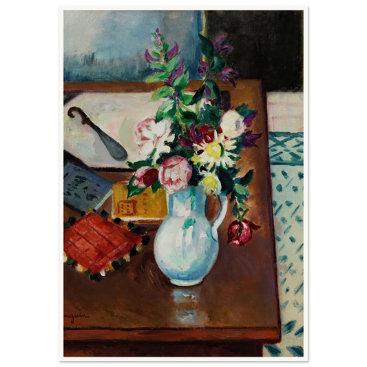 Coin de table, fleurs roses Art Print | Henri Manguin-Quipham Collections