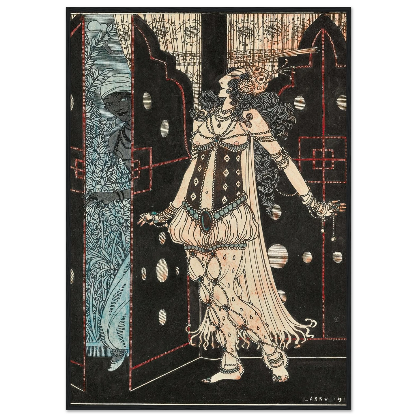 Ida Rubinstein and Vaslav Nijinsky in Scheherazade (1910) Art Print | George Barbier-Quipham Collections