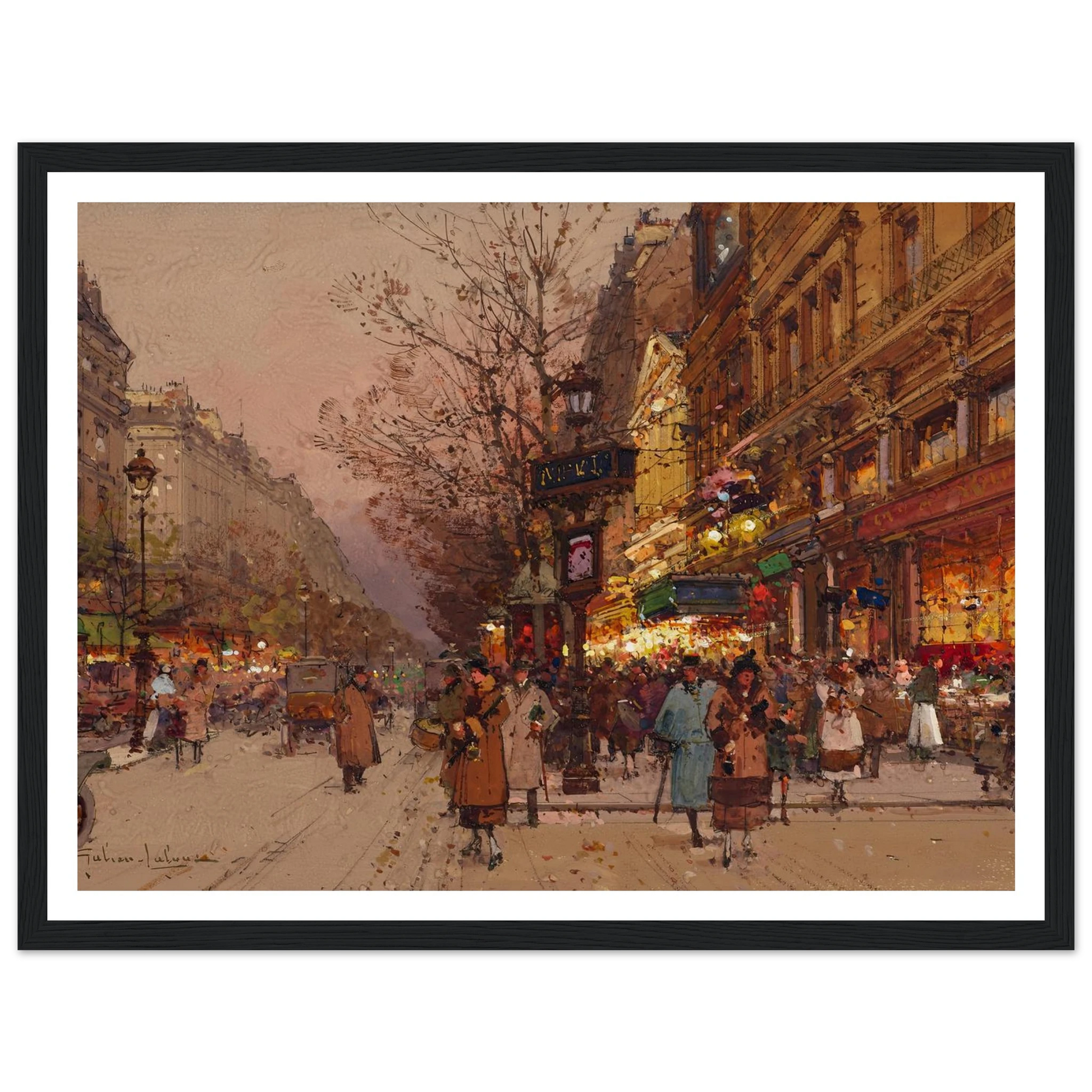 Les Grands Boulevards près du théâtre des variétés Art Print | Eugene Galien Laloue-Quipham Collections