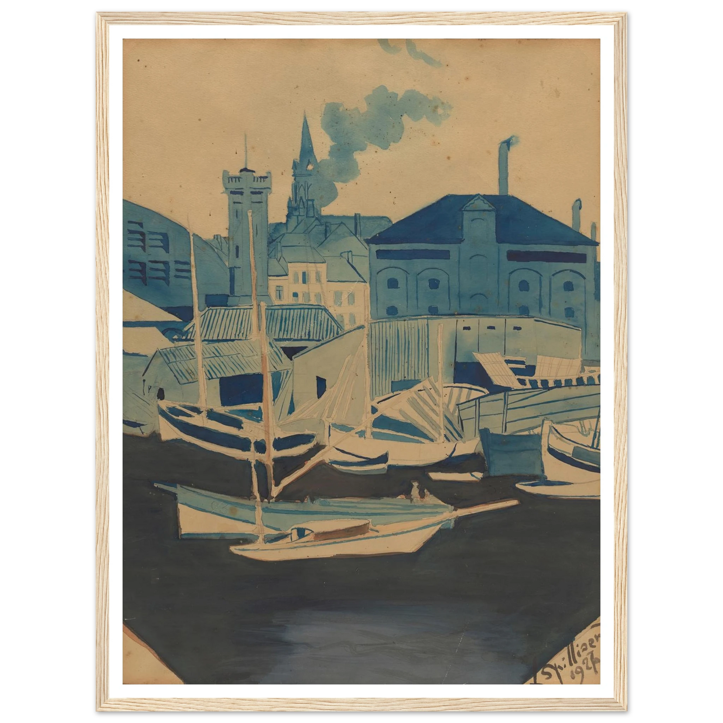 Havenzicht (1927) Art Print | Leon Spilliaert-Quipham Collections