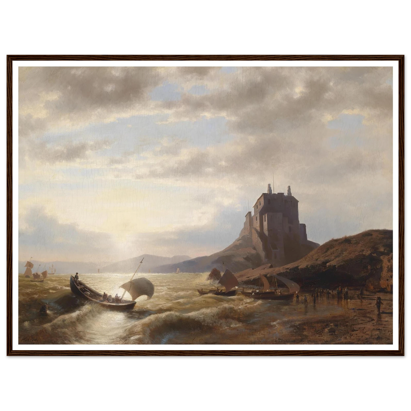 Küstenlandschaft mit Fischern Art Print | Hermann Ottomar Herzog-Quipham Collections