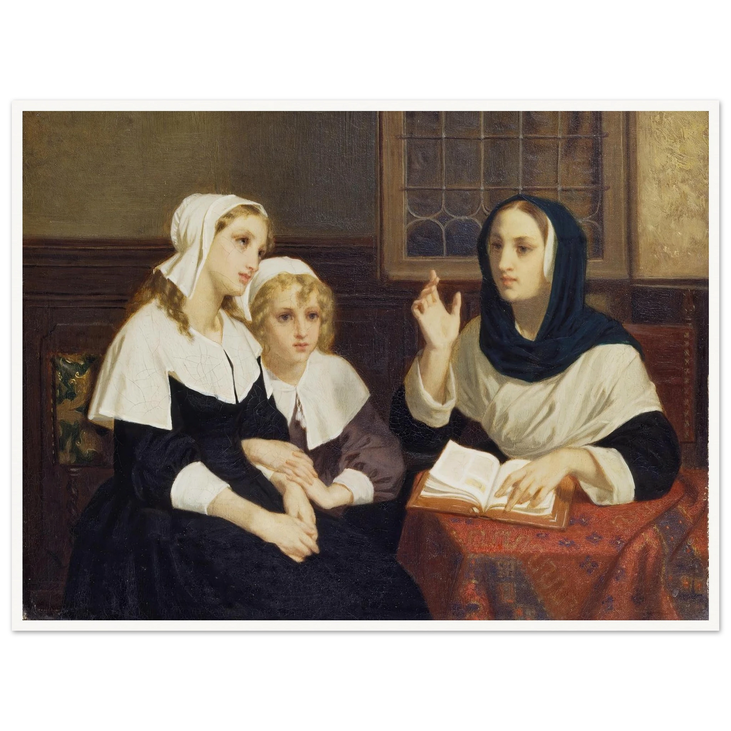 Reading the Bible (c. 1859) Art Print | Hugues Merle-Quipham Collections