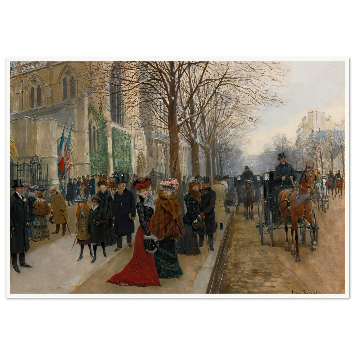 Après L’office À L’église De La Sainte Trinité, Noël 1890 (1890) Art Print | Jean Beraud-Quipham Collections