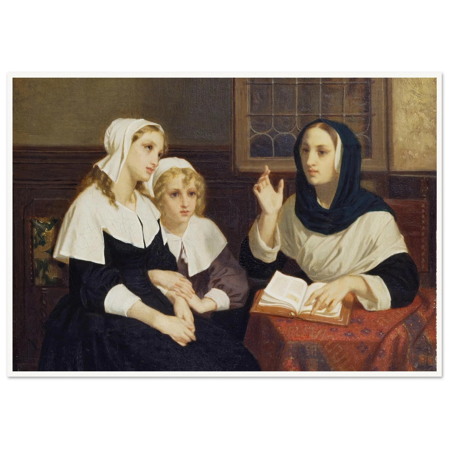 Reading the Bible (c. 1859) Art Print | Hugues Merle-Quipham Collections