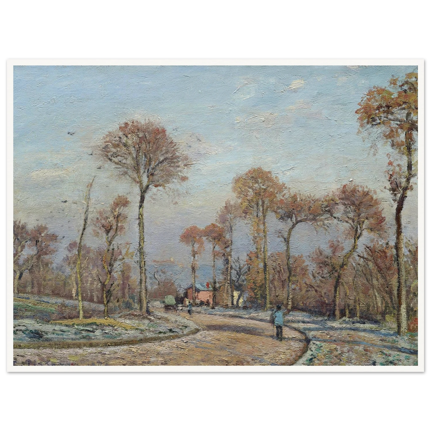 The Road to Versailles, Louveciennes,Morning Frost (1871) Art Print | Camille Pissarro-Quipham Collections