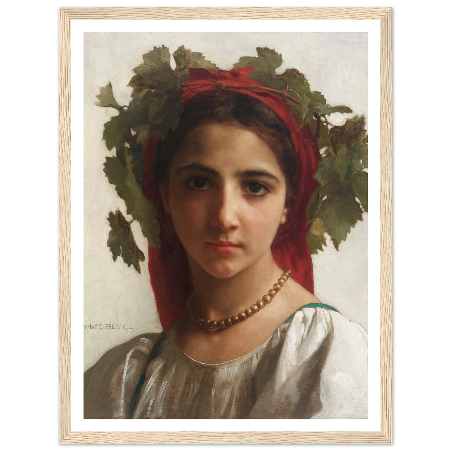 Jeune fille couronnée de pampres (1874) Art Print | William Bouguereau-Quipham Collections