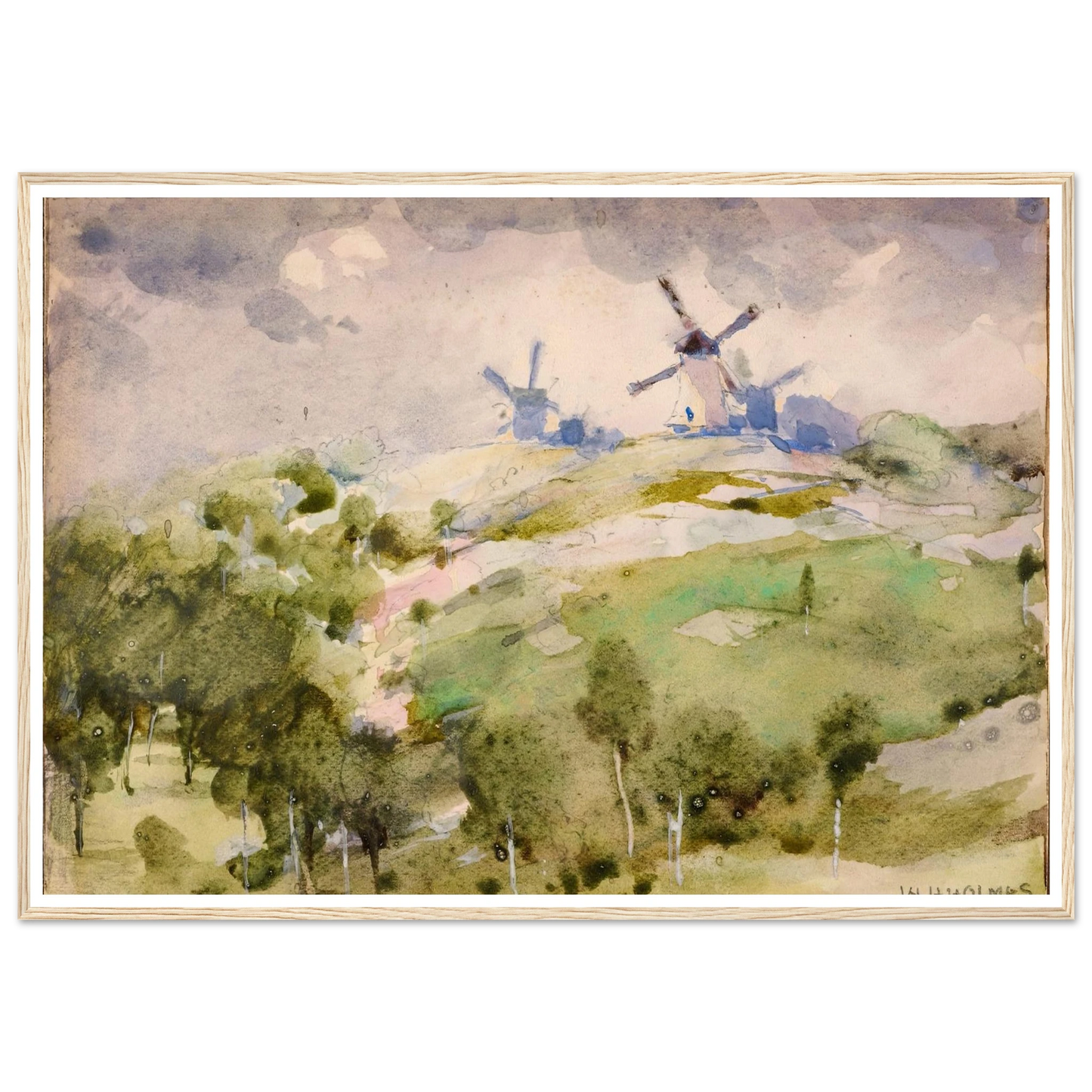 Windmills Art Print | William Henry Holmes-Quipham Collections