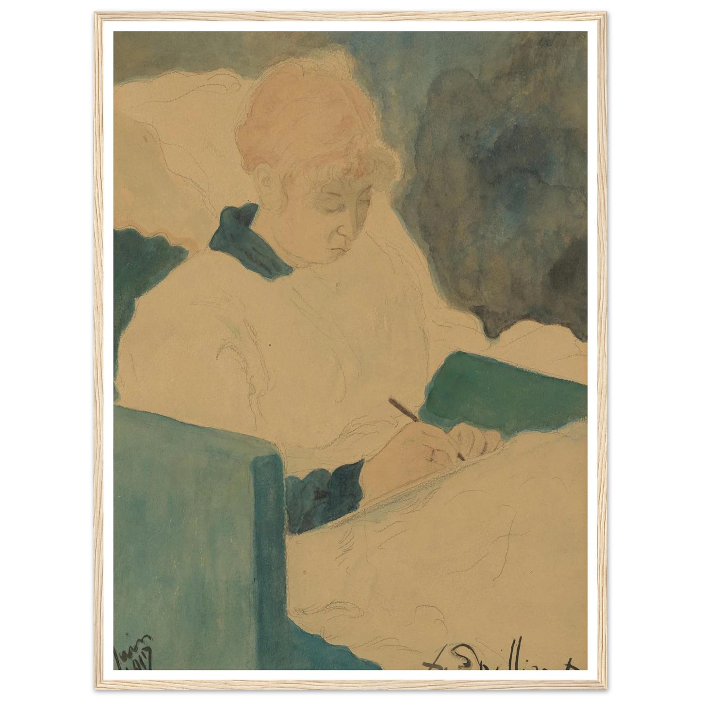 De briefschrijfster (1917) Art Print | Leon Spilliaert-Quipham Collections