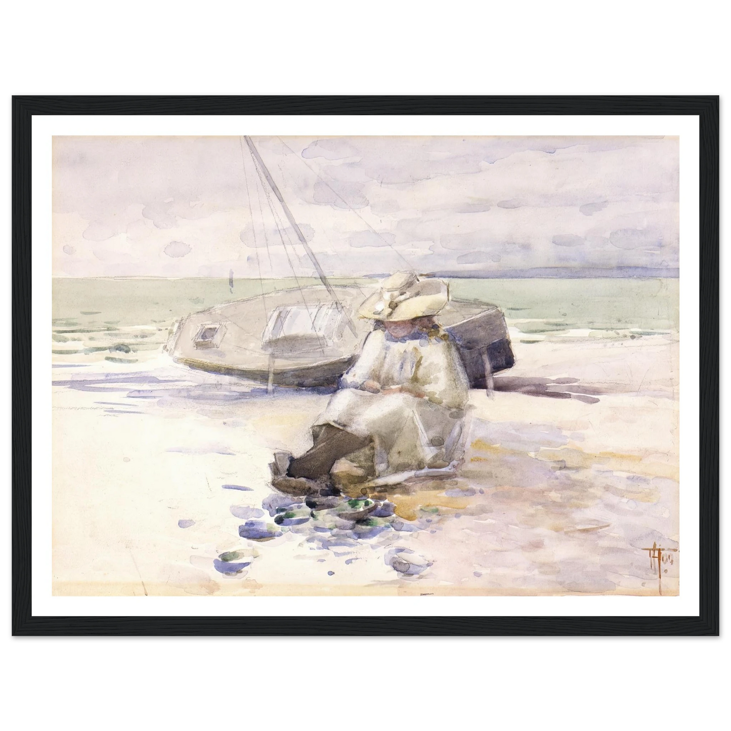 Girl on the beach (1900) Art Print | Frances Hodgkins-Quipham Collections