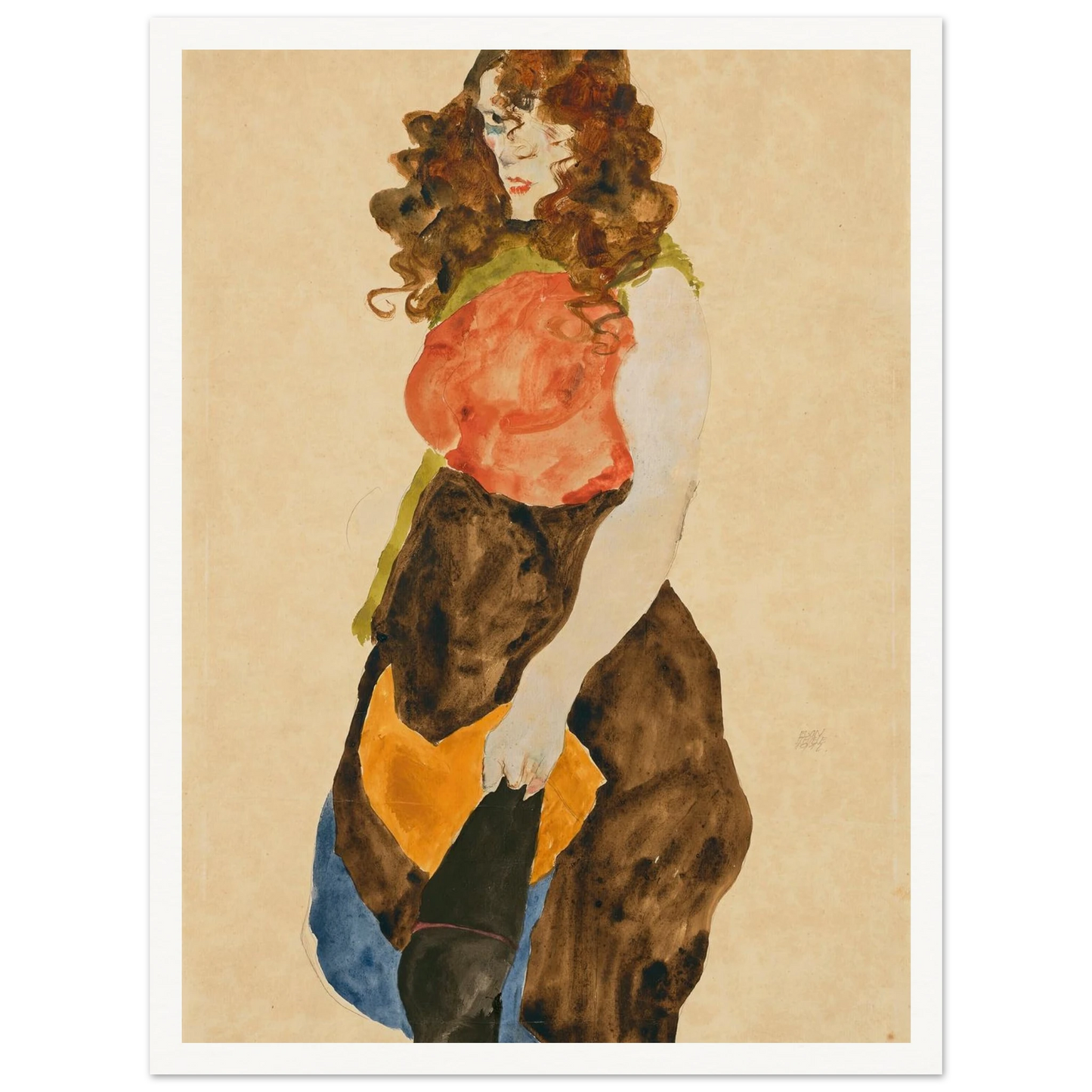 Stehende Frau (Dirne) (1912) Art Print | Egon Schiele-Quipham Collections