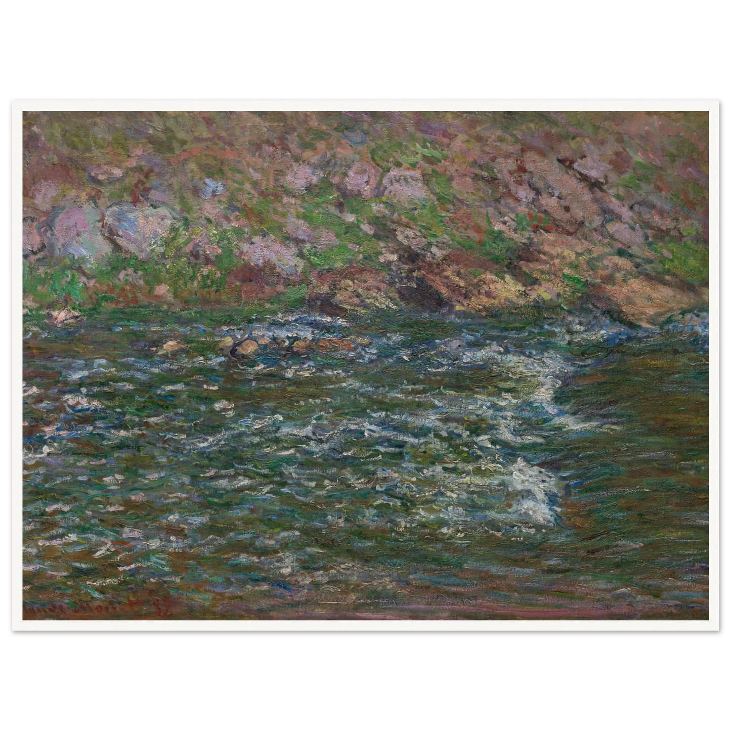Rapids on the Petite Creuse at Fresselines (1889) Art Print | Claude Monet-Quipham Collections