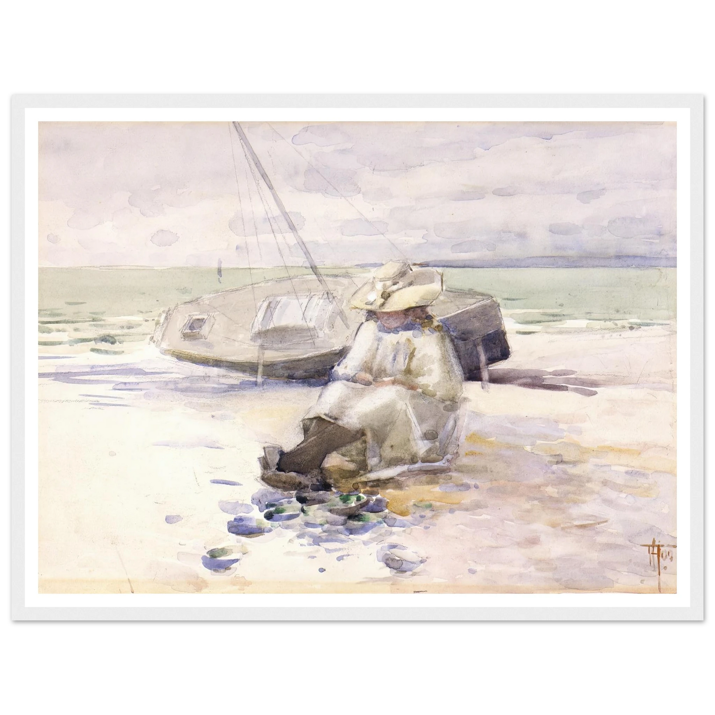 Girl on the beach (1900) Art Print | Frances Hodgkins-Quipham Collections