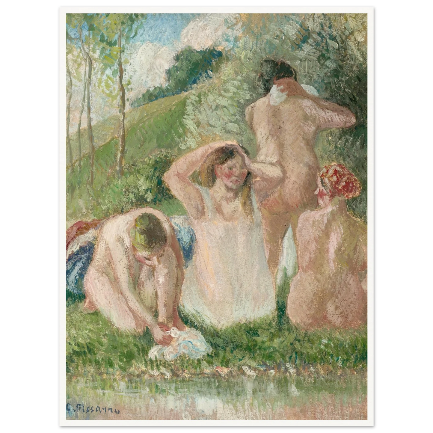 Groupe de baigneuses (circa 1901) Art Print | Camille Pissarro-Quipham Collections