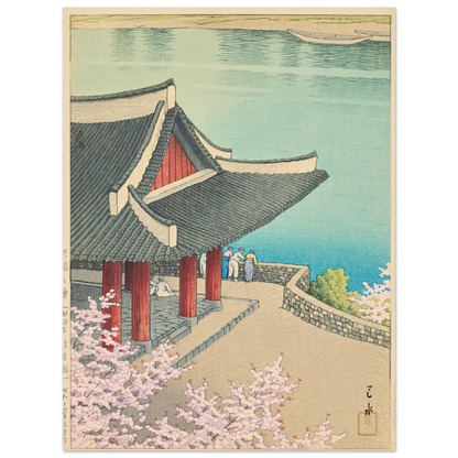 Heijo no haru, Botandai Fusekiro (Spring at Pubyong Pavilion, Modan Viewpoint, Pyongyang) (1939) Art Print | Kawase Hasui-Quipham Collections