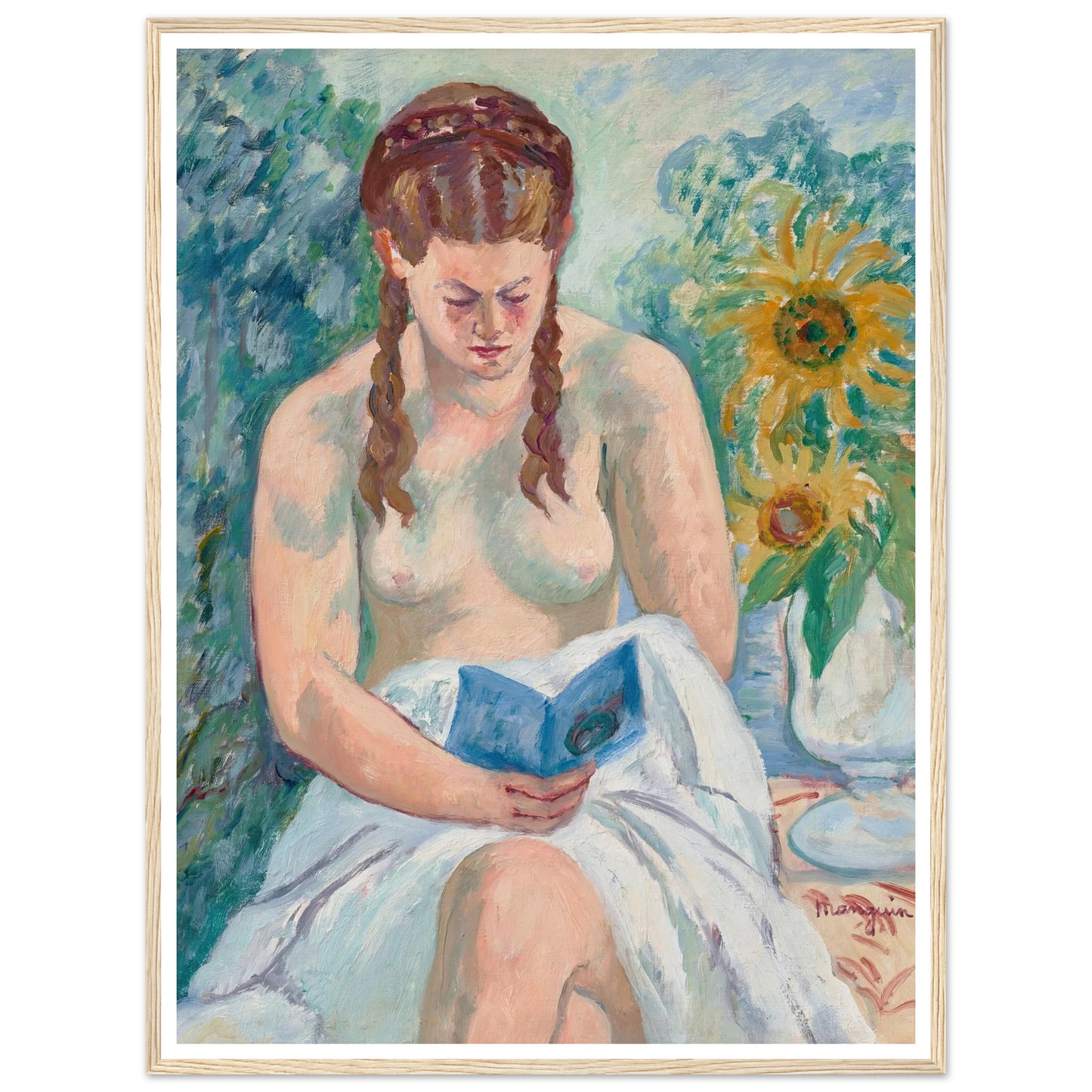 Geneviève Sauty nue lisant (1945) Art Print | Henri Manguin-Quipham Collections