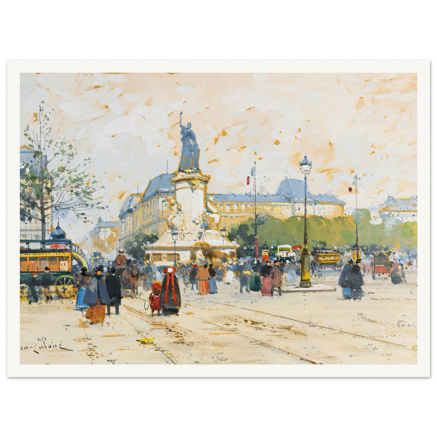 La Place De La République Art Print | Eugene Galien Laloue-Quipham Collections