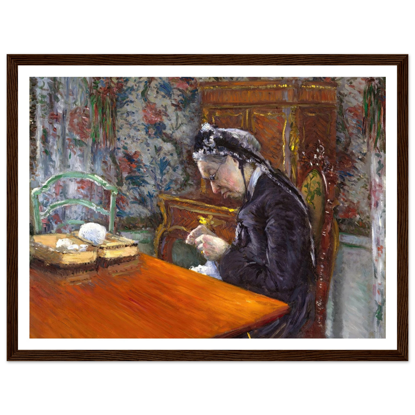 Mademoiselle Boissière Knitting (1877) Art Print | Gustave Caillebotte-Quipham Collections