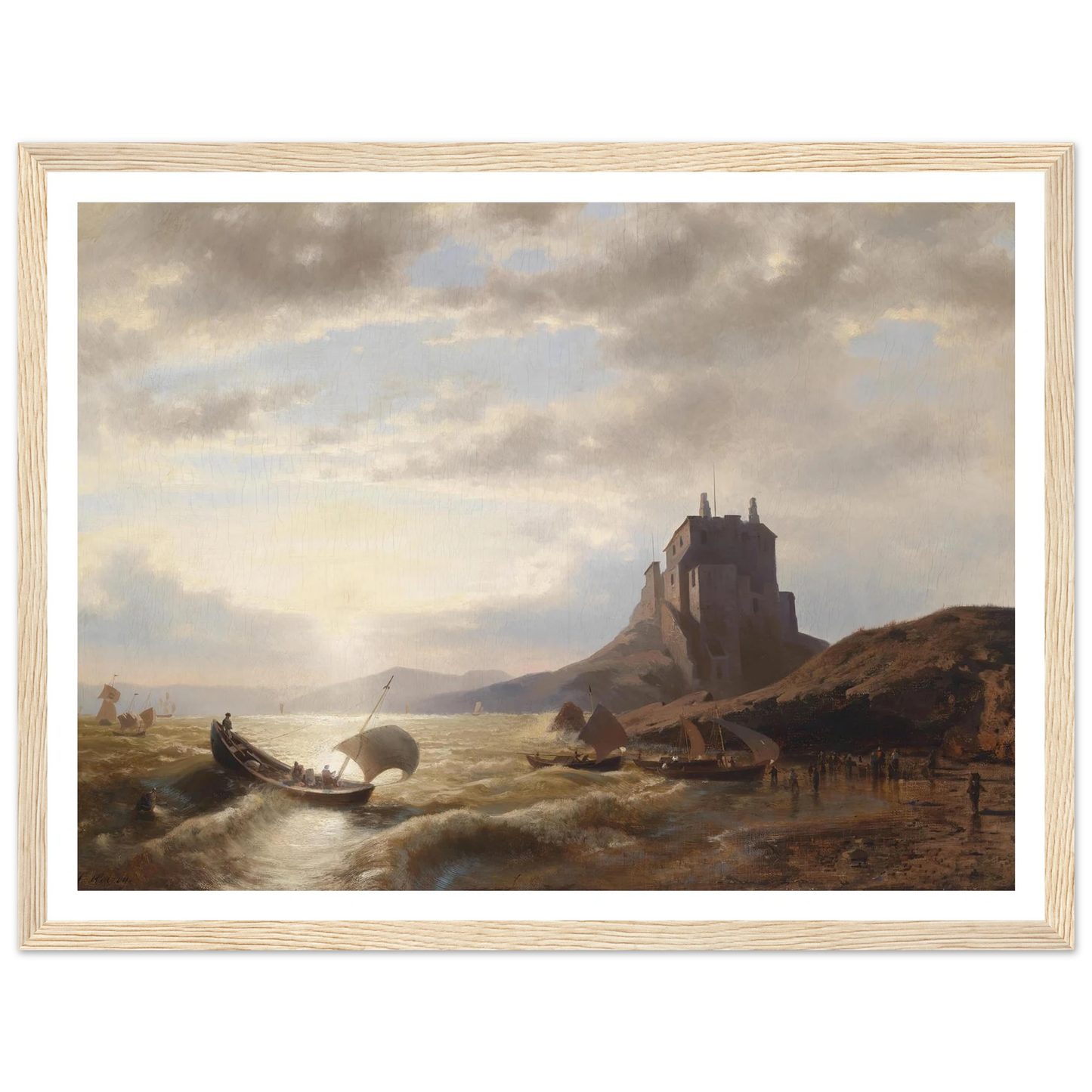Küstenlandschaft mit Fischern Art Print | Hermann Ottomar Herzog-Quipham Collections