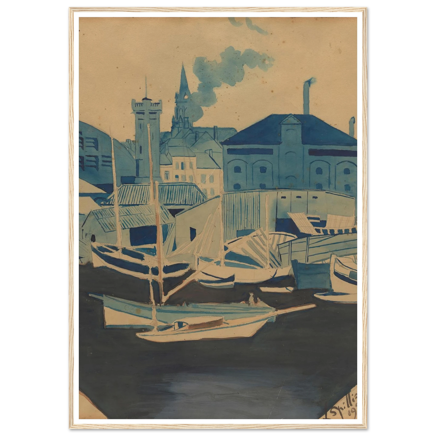 Havenzicht (1927) Art Print | Leon Spilliaert-Quipham Collections