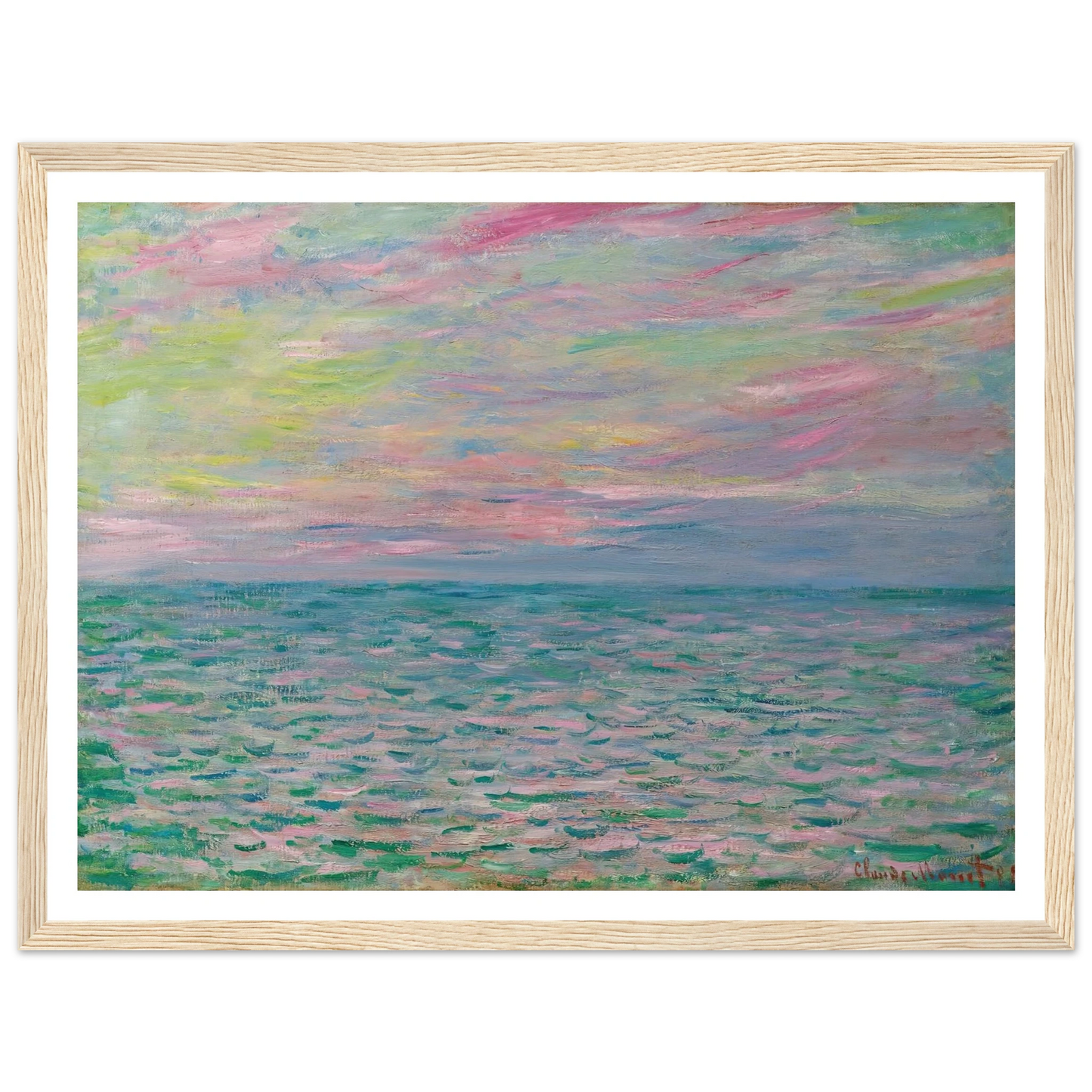 Coucher De Soleil À Pourville, Pleine Mer (1882) Art Print | Claude Monet-Quipham Collections