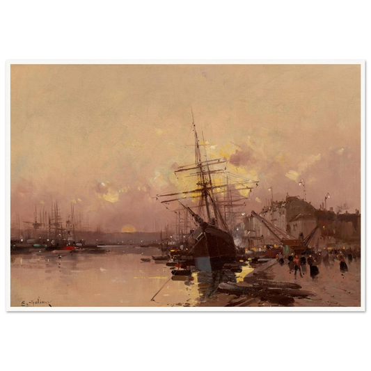 Port Breton au crépuscule Art Print | Eugene Galien Laloue-Quipham Collections