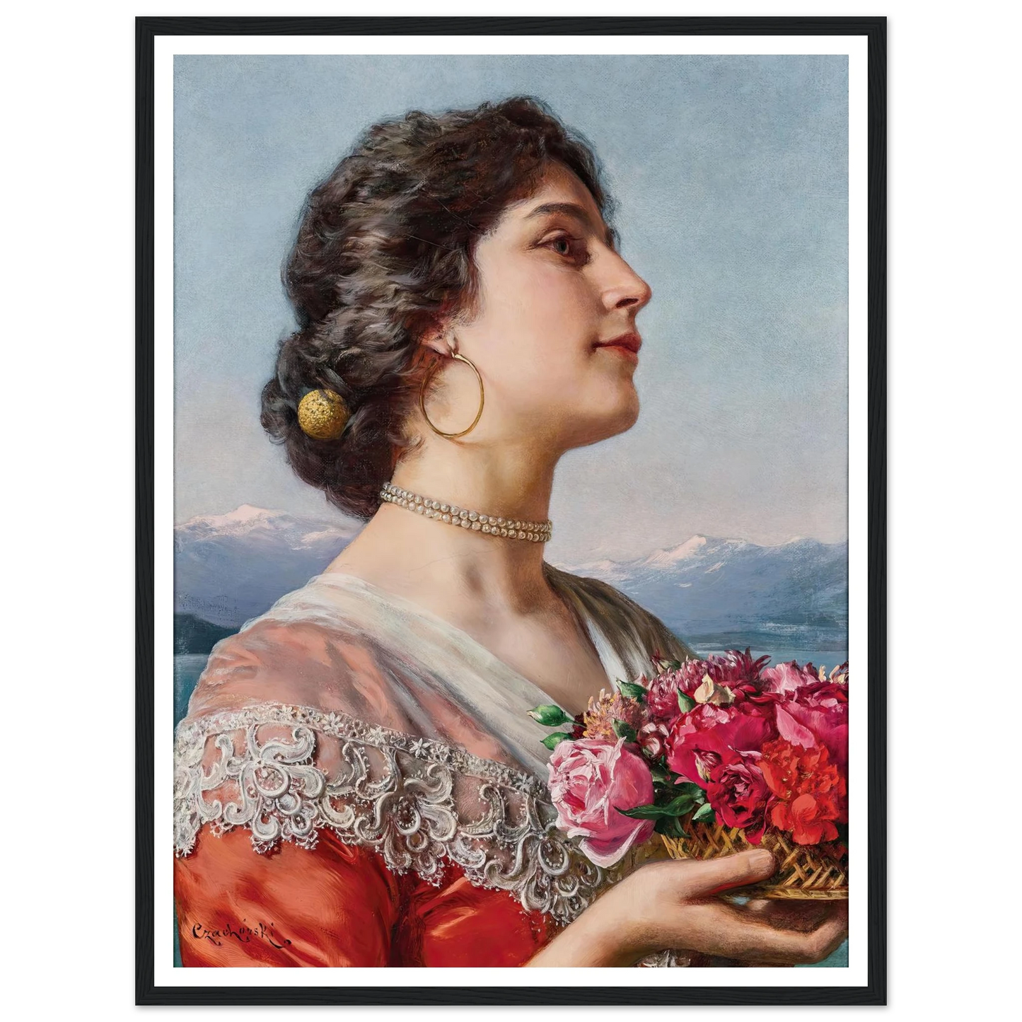 Young flower seller Art Print | Wladyslaw Czachorski-Quipham Collections