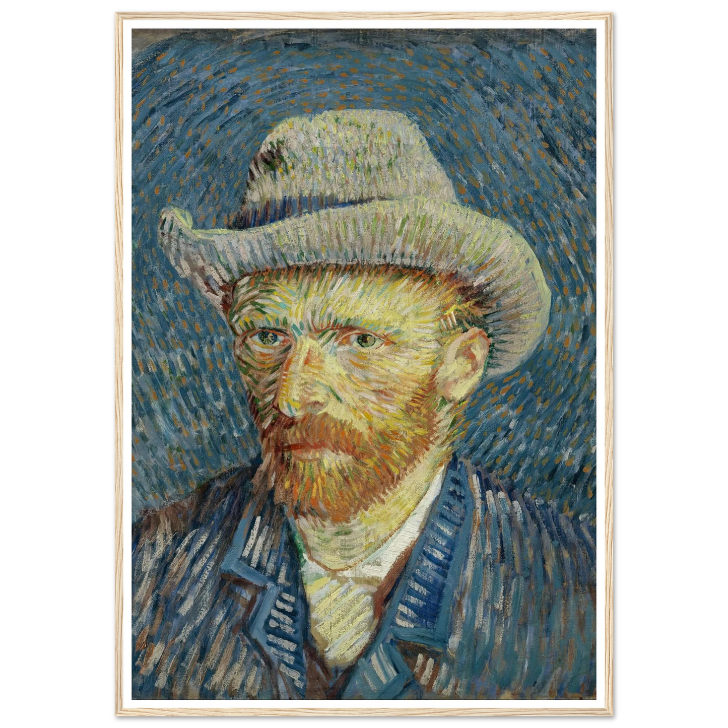 Self-portrait with grey felt hat (1887) Art Print | Vincent van Gogh-Quipham Collections