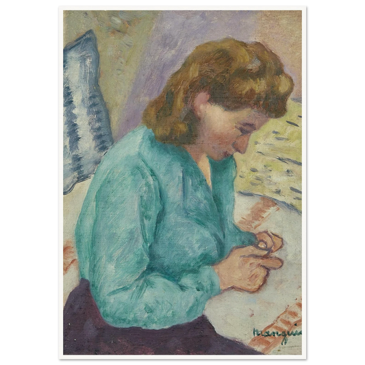 Geneviève Sauty de profil (1946) Art Print | Henri Manguin-Quipham Collections