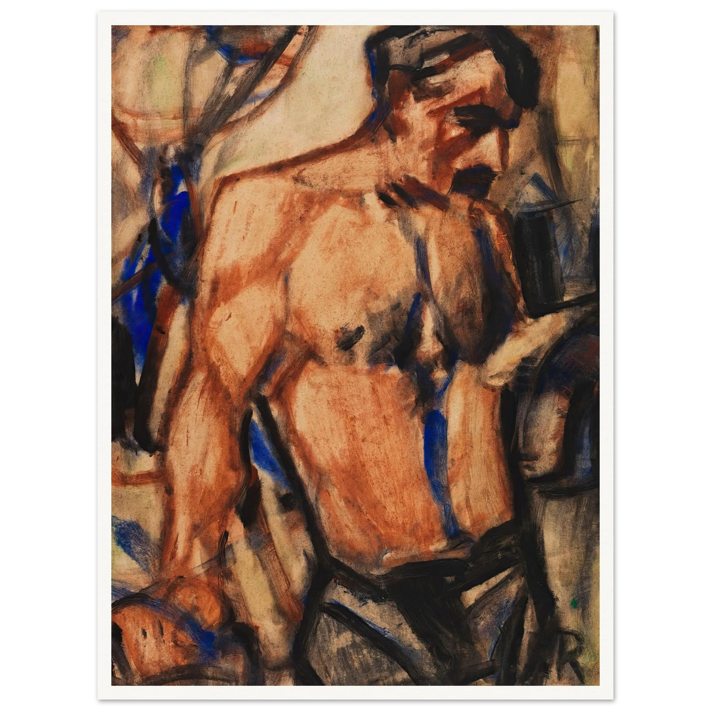 Arbeiter mit nacktem Oberkörper (1920-30) Art Print | Christian Rohlfs-Quipham Collections