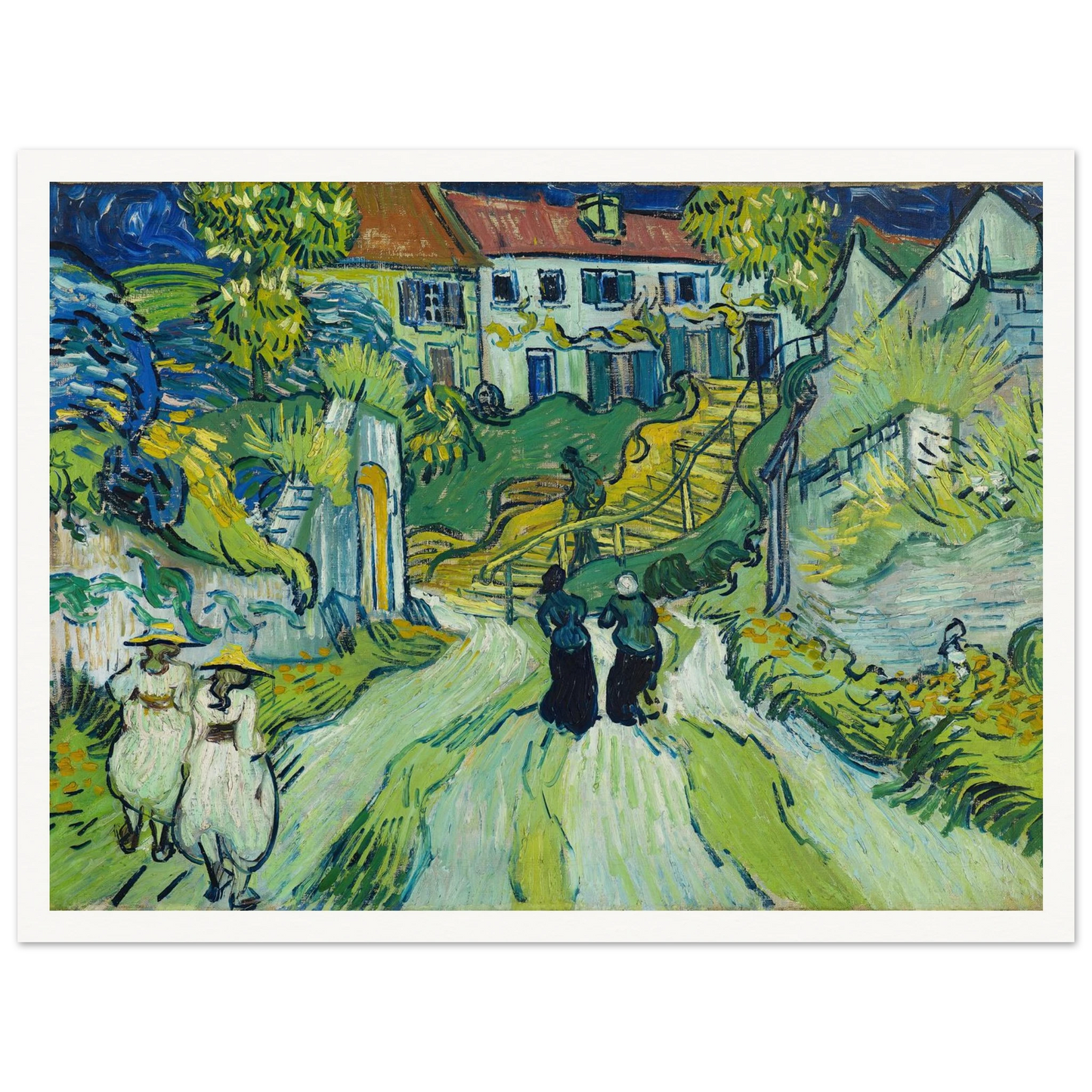 Stairway at Auvers (1890) Art Print | Vincent van Gogh-Quipham Collections