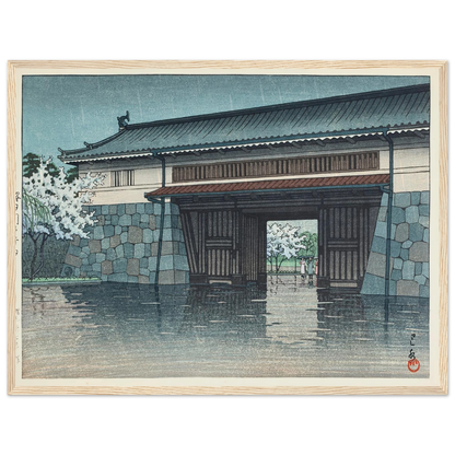 Sakuradamon no harusame (Spring rain at Sakurada Gate) (1952) Art Print | Kawase Hasui-Quipham Collections