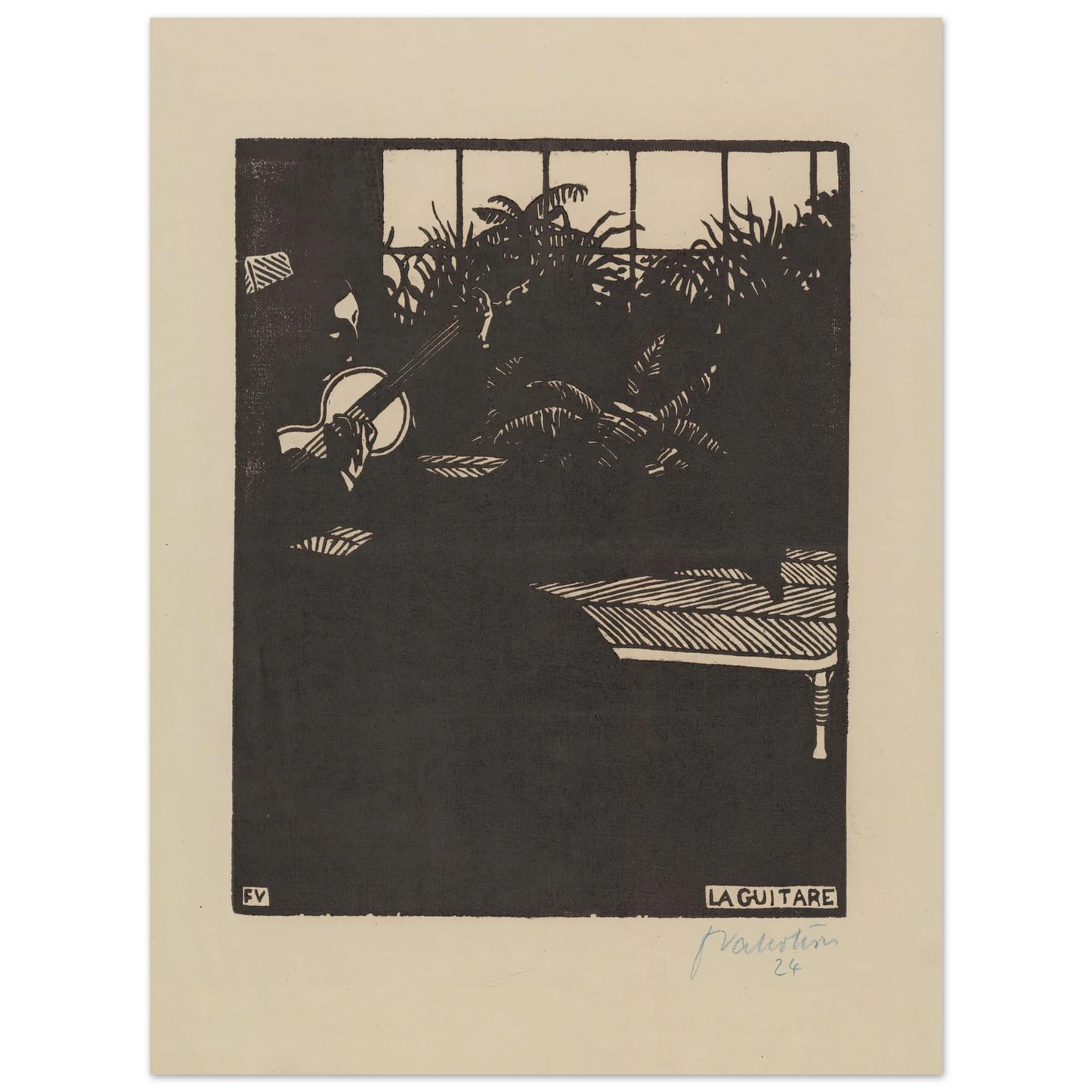 La guitare (1897) Art Print | Felix Vallotton-Quipham Collections