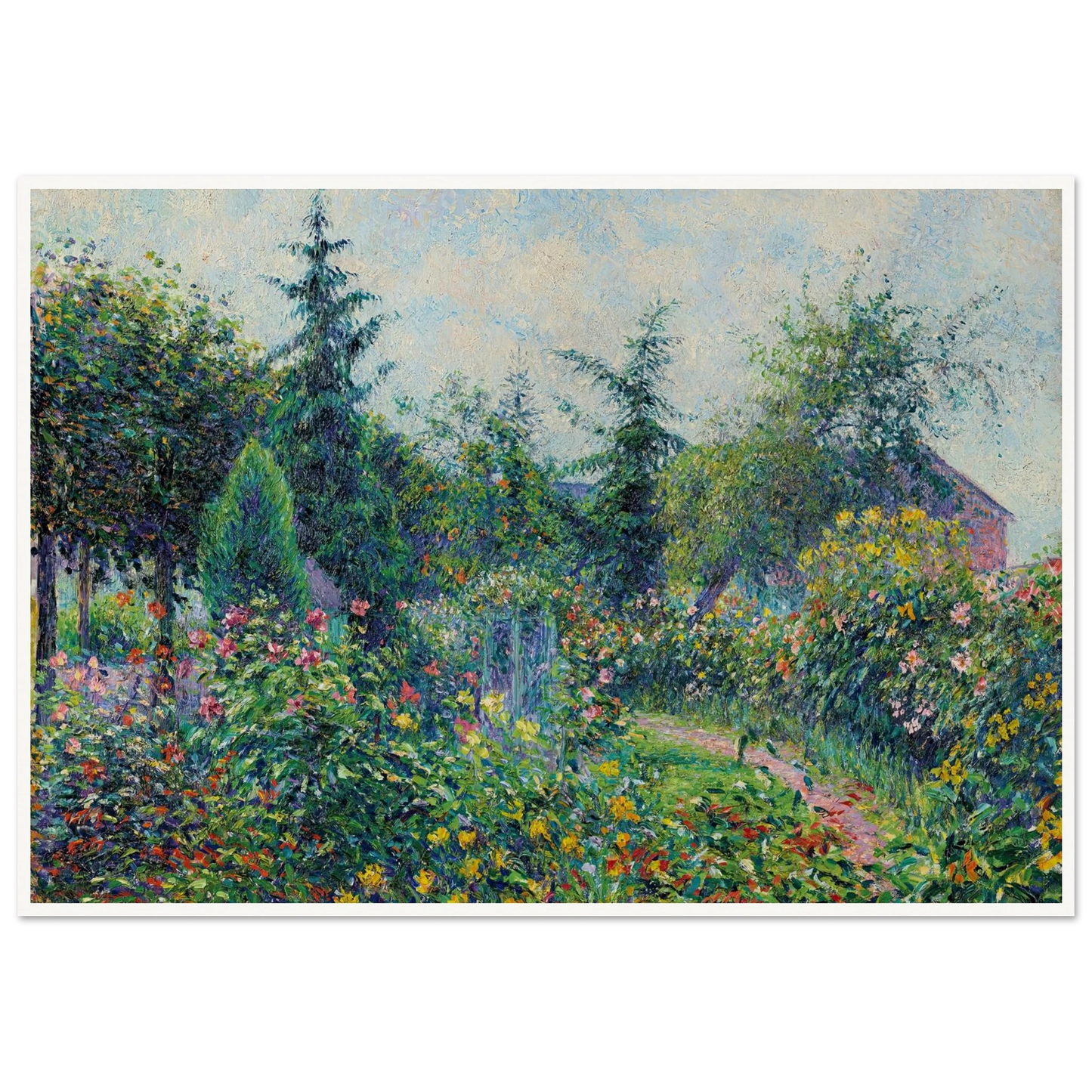 Jardin et poulailler chez Octave Mirbeau, Les Damps (1892) Art Print | Camille Pissarro-Quipham Collections