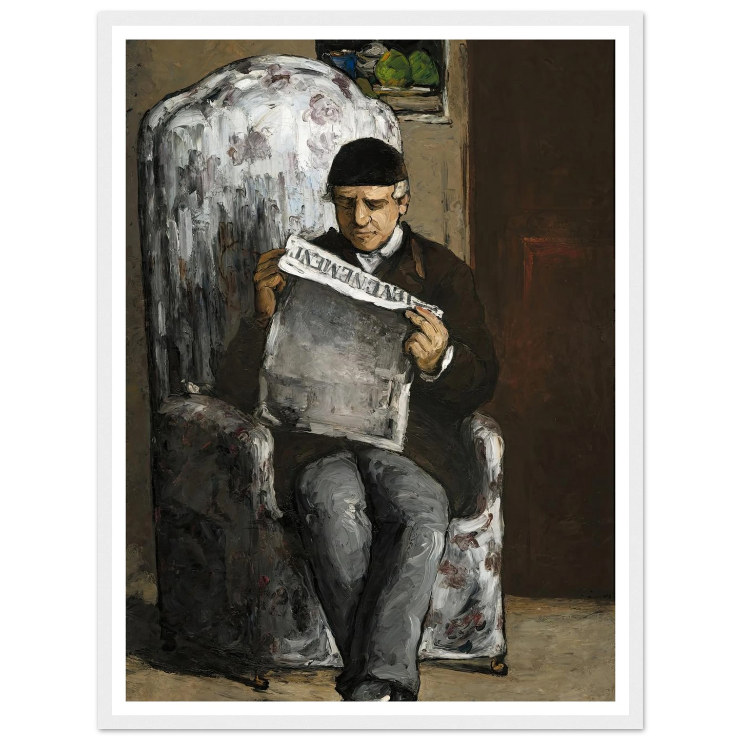The Artist’s Father,Reading L’Événement (1866) Art Print | Paul Cezanne-Quipham Collections
