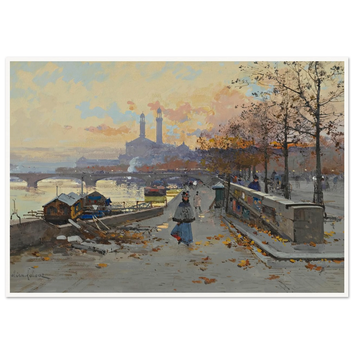 Au Quai Art Print | Eugene Galien Laloue-Quipham Collections