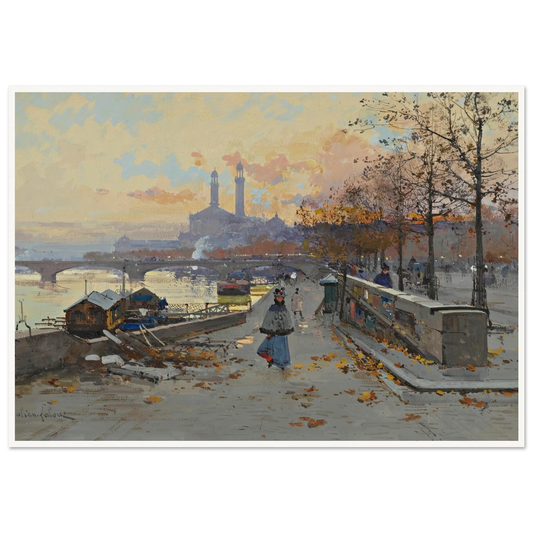 Au Quai Art Print | Eugene Galien Laloue-Quipham Collections
