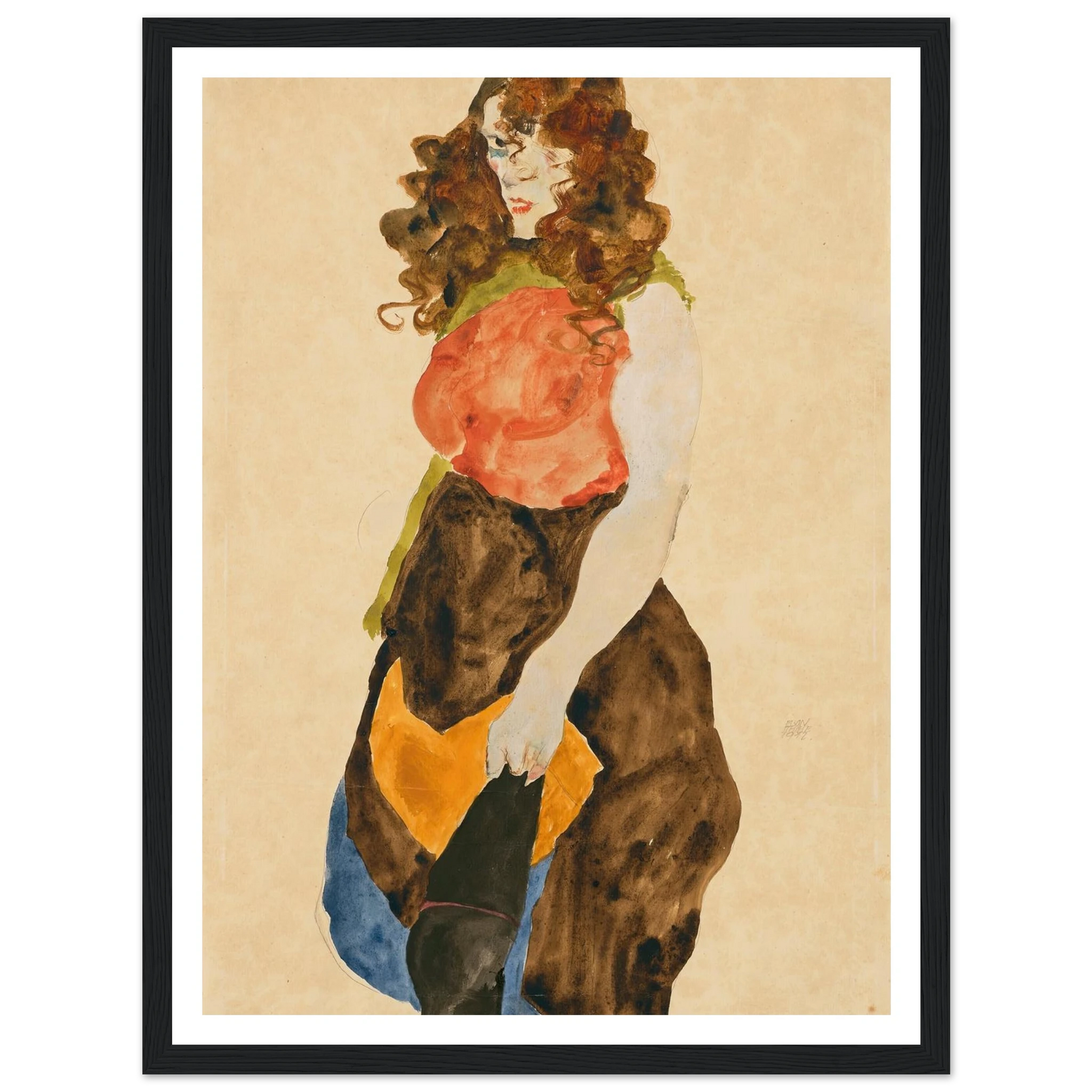 Stehende Frau (Dirne) (1912) Art Print | Egon Schiele-Quipham Collections